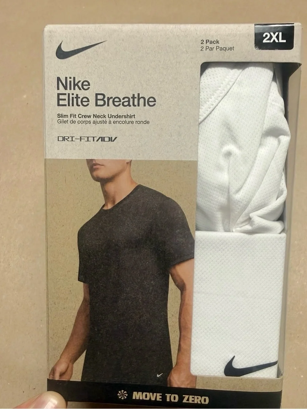 Nike Elite Breathe 2 Pack Slim Fit Crew Neck Undershirt size XXL Dri Fit NEW!
